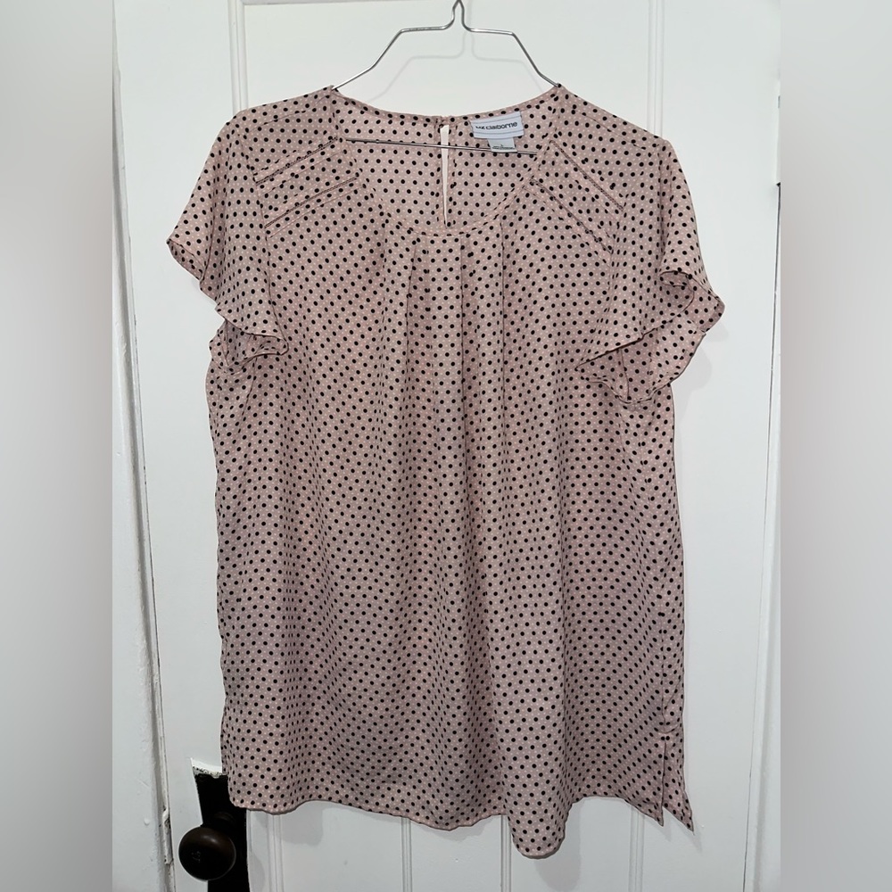 Liz Claiborne, large, pink poke-a-dots